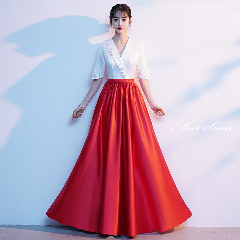 カラードレス ロングドレス グリーン ブルー レッド 半袖 Vネック 演奏会 発表会 コンサート コンクール コーラス 合唱衣装 大人 ステージドレス 大きいサイズ ウェディングドレス ウエディングドレス 結婚式 二次会 披露宴 カラオケ パーティードレス ファスナー