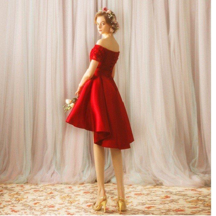 ウェディングドレス ウエディングドレス 結婚式 花嫁 カラードレス パーティードレス ミニ ワンピース お呼ばれ 二次会ドレス 演奏会 発表会 大きいサイズ 安い レッド 袖あり イブニングドレス 披露宴 コンサート カクテルドレス 前撮り 後撮り ブライダル フォーマル