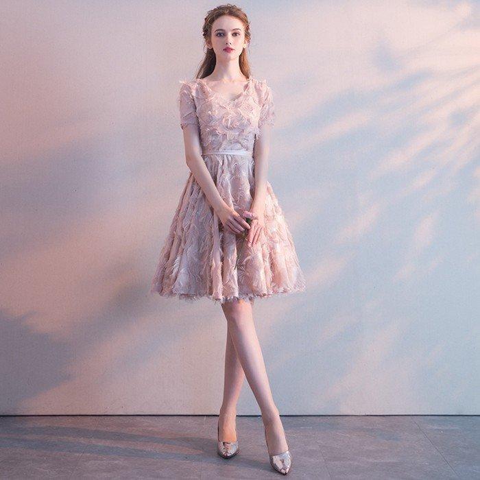 ウエディングドレス ミモレ丈 ミニ丈 カラードレス 結婚式 花嫁 パーティードレス ウェディングドレス ワンピース 二次会ドレス 演奏会 発表会ドレス 大きいサイズ 安い 長袖 ロングスリーブ 袖付き イブニングドレス 披露宴 コンサート カクテルドレス 前撮り 後撮り