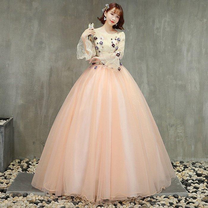 ウエディングドレス 長袖 ロングスリーブ カラードレス 演奏会用ロングドレス ウェディングドレス ロングドレス 演奏会 発表会ドレス ピアノ発表会ドレス 大きいサイズ 結婚式 パーティードレス 花嫁 二次会ドレス イブニングドレス 披露宴 コンサート カクテルドレス