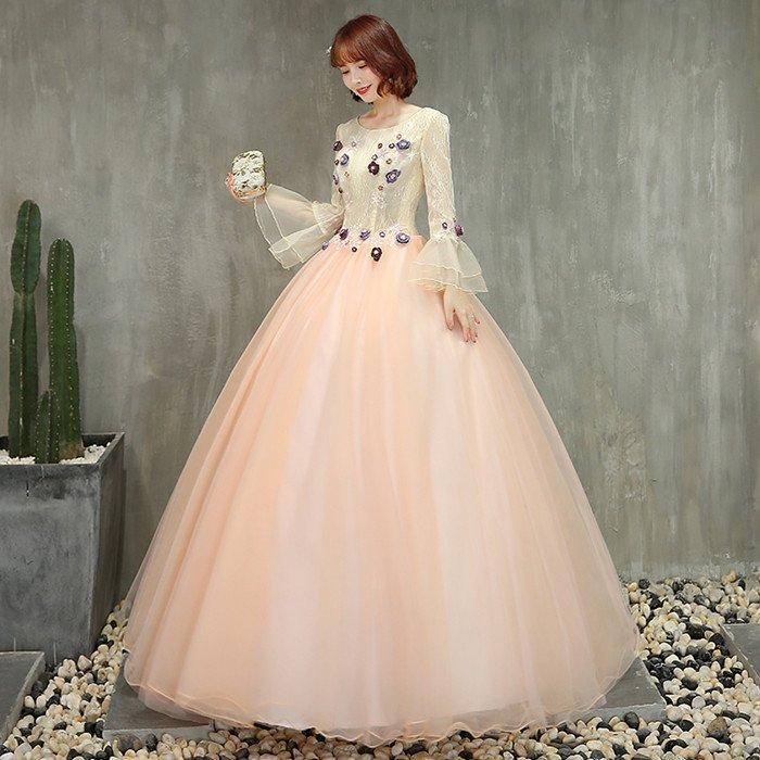 ウエディングドレス 長袖 ロングスリーブ カラードレス 演奏会用ロングドレス ウェディングドレス ロングドレス 演奏会 発表会ドレス ピアノ発表会ドレス 大きいサイズ 結婚式 パーティードレス 花嫁 二次会ドレス イブニングドレス 披露宴 コンサート カクテルドレス