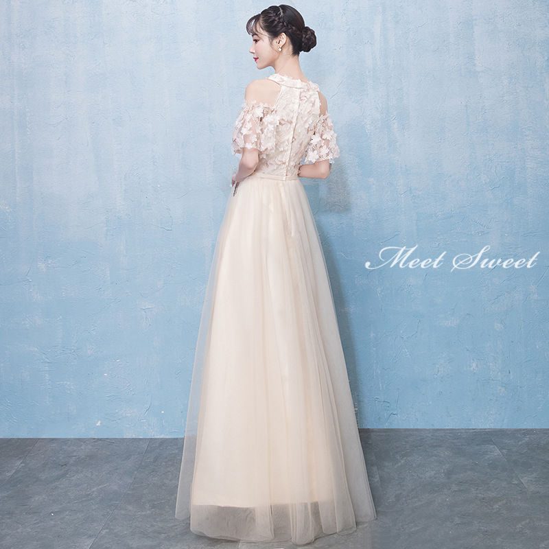 ウェディングドレス ウエディングドレス カラードレス ロングドレス 二次会ドレス ファスナー フラワー レース 花嫁ロ 結婚式 二次会ドレス ステージ衣装 シャンパン パーティードレス 成人式 卒業式 フォーマル 演奏会 発表会 イブニングドレス 披露宴 コンサート