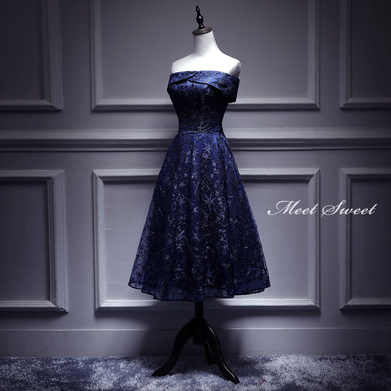 ウェディングドレス カラードレス ミディアム丈 安い 演奏会 パーティードレス 結婚式 フォーマル 二次会ドレス ウエディングドレス 発表会ドレス カクテルドレス イブニングドレス 紺色 披露宴 コンサート 花嫁 前撮り 後撮り ウェディングカラードレス ブライダル