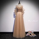 ウェディングドレス ウエディングドレス Aラインドレス カラードレス 安い カクテルドレス 演奏会 結婚式 イブニングドレス 二次会ドレス 披露宴 フォーマルドレス 発表会 ゴールド コンサート 上品 パーティードレス 花嫁 前撮り 後撮り ブライダル wedding dress(4)
