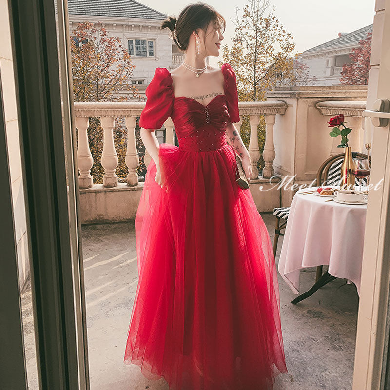 ウエディングドレス ロングドレス 演奏会ドレス パーティードレス ウェディングドレス レッド 結婚式 二次会ドレス 花嫁ドレス 大きいサイズ カラードレス イブニングドレス チュール 発表会 披露宴 コンサート カクテルドレス 前撮り 後撮り ブライダル フォーマル