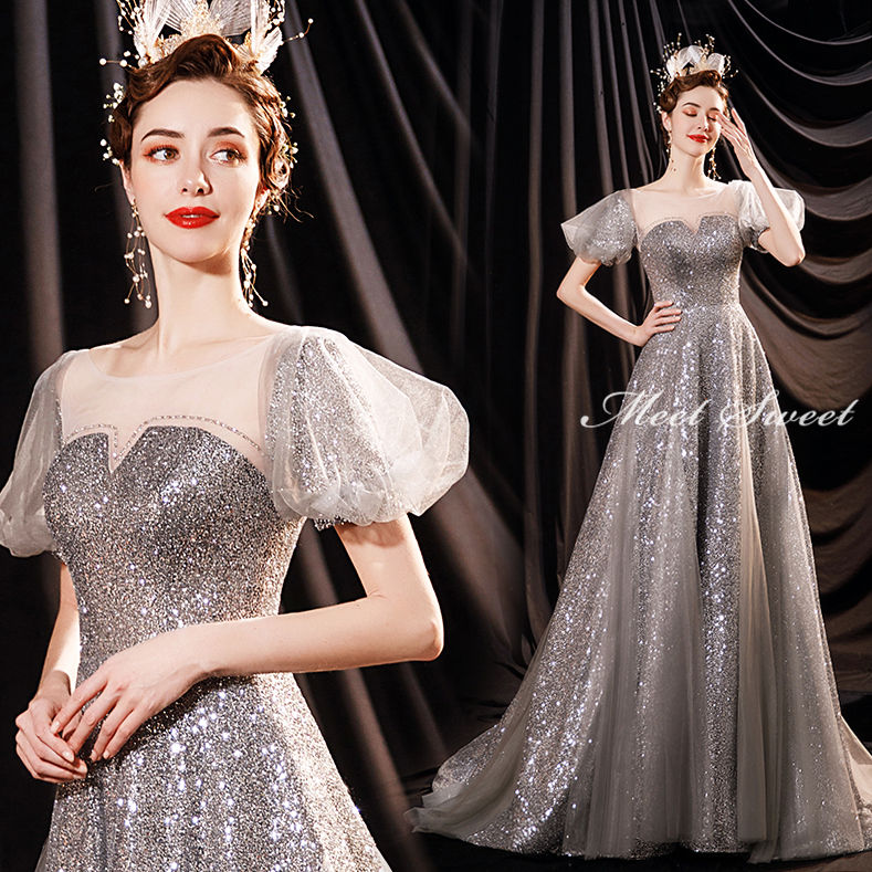 ウェディングドレス ウエディングドレス カラードレス グレー ロングドレス Aラインドレス 演奏会 コンサート パーティードレス 発表会ドレス 二次会ドレス 結婚式 コンサート 舞台ドレス 披露宴 ステージ衣装 大きいサイズ イブニングドレス 花嫁 カクテルドレス