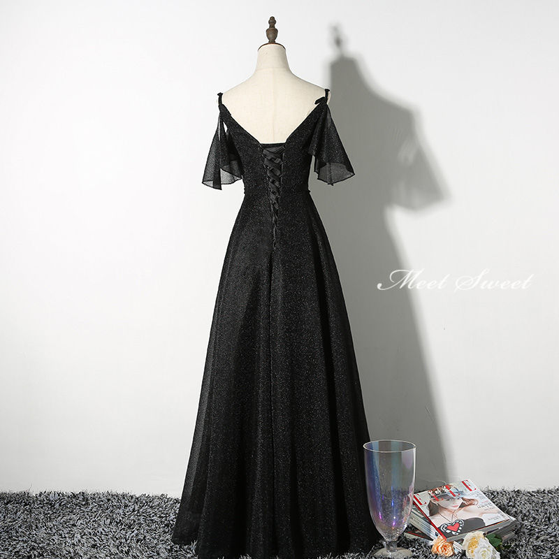 ウェディングドレス ウエディングドレス Aラインドレス カラードレス 袖付き 舞台ドレス 声楽 ロングドレス 演奏会 コンサート 衣装 大人 黒 ブラック ステージ衣装 パーティードレス コンクール シンプル 発表会 結婚式 二次会 イブニングドレス 披露宴 花嫁 カクテルドレス