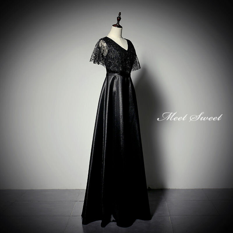 ウェディングドレス ウエディングドレス カラードレス 声楽 花嫁 黒 ブラック 演奏会 舞台ドレス ロングドレス Aラインドレス 衣装 コンクール ピアノ発表会ドレス コンサート フォーマル パーティードレス 大人 結婚式 二次会 イブニングドレス 披露宴 カクテルドレス