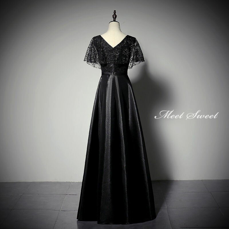 ウェディングドレス ウエディングドレス カラードレス 声楽 花嫁 黒 ブラック 演奏会 舞台ドレス ロングドレス Aラインドレス 衣装 コンクール ピアノ発表会ドレス コンサート フォーマル パーティードレス 大人 結婚式 二次会 イブニングドレス 披露宴 カクテルドレス