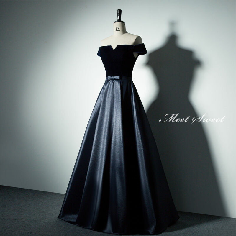 ウェディングドレス ウエディングドレス カラードレス ネイビー 切り替え 演奏会 舞台ドレス ロングドレス 声楽 花嫁 Aラインドレス 衣装 大人 コンクール ピアノ発表会ドレス コンサート フォーマル パーティードレス 結婚式 二次会 イブニングドレス 披露宴 カクテルドレス