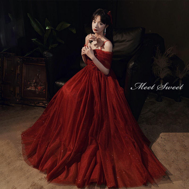 ウェディングドレス パーティードレス カラードレス 披露宴 Aラインドレス ピアノ 演奏会 発表会 ウエディングドレス 二次会ドレス ロングドレス 花嫁 結婚式 赤 レッド 編み上げタイプ イブニングドレス コンサート カクテルドレス 前撮り 後撮り ブライダル フォーマル