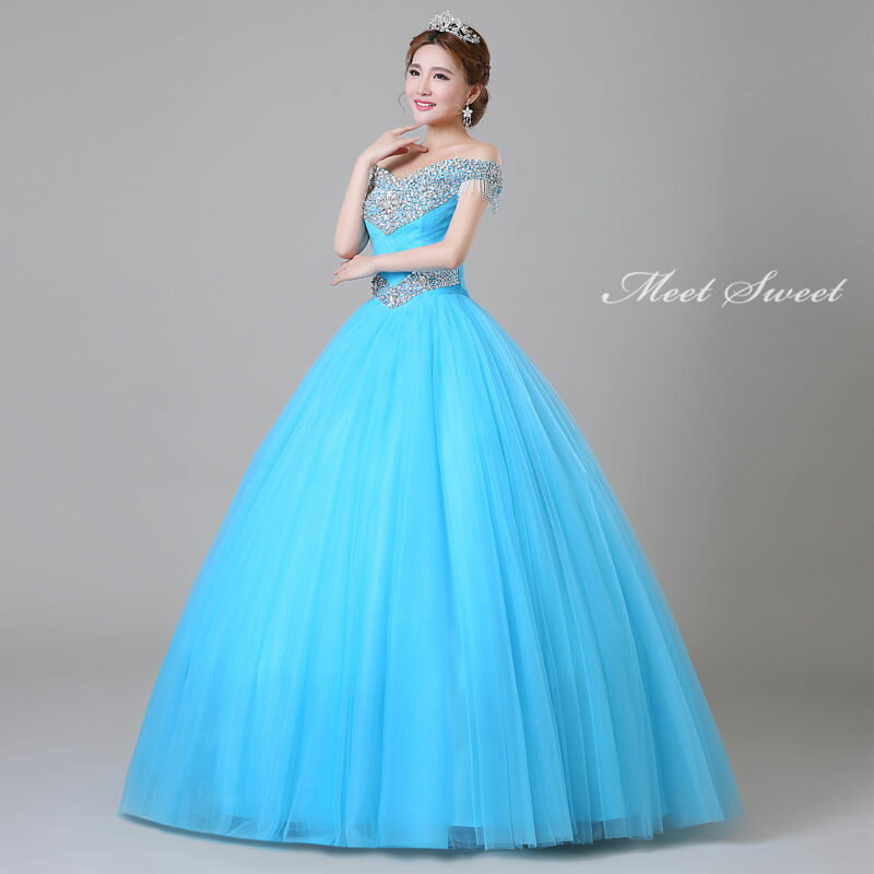 ウェディングドレス ウエディングドレス カラードレス 演奏会 プリンセスラインドレス コンクール レトロドレス コンサート 声楽 ロングドレス 発表会ドレス ステージ衣装 舞台ドレス 演出服 ブルー 青 大きいサイス 結婚式 二次会 パーティードレス イブニングドレス 披露宴