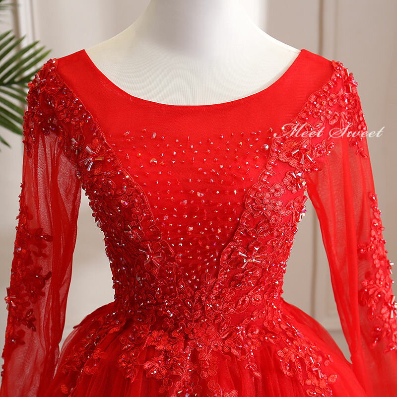 ウエディングドレス カラードレス 演奏会 プリンセスラインドレス ウェディングドレス 結婚式 演出服 舞台衣装 赤 レッド 長袖 ロングスリーブ ロングドレス ホルターネック 発表会ドレス 大きいサイス 二次会 パーティードレス イブニングドレス 披露宴 コンサート