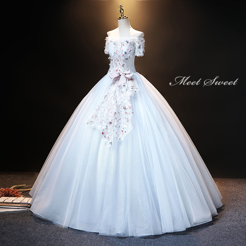 ウェディングドレス カラードレス ロングドレス プリンセスラインドレス 演奏会 オフショルダー ホワイト 発表会ドレス ウエディングドレス コンサート 二次会ドレス 花嫁 結婚式 白 オフホワイト ステージドレス パーティードレス イブニングドレス 披露宴 カクテルドレス