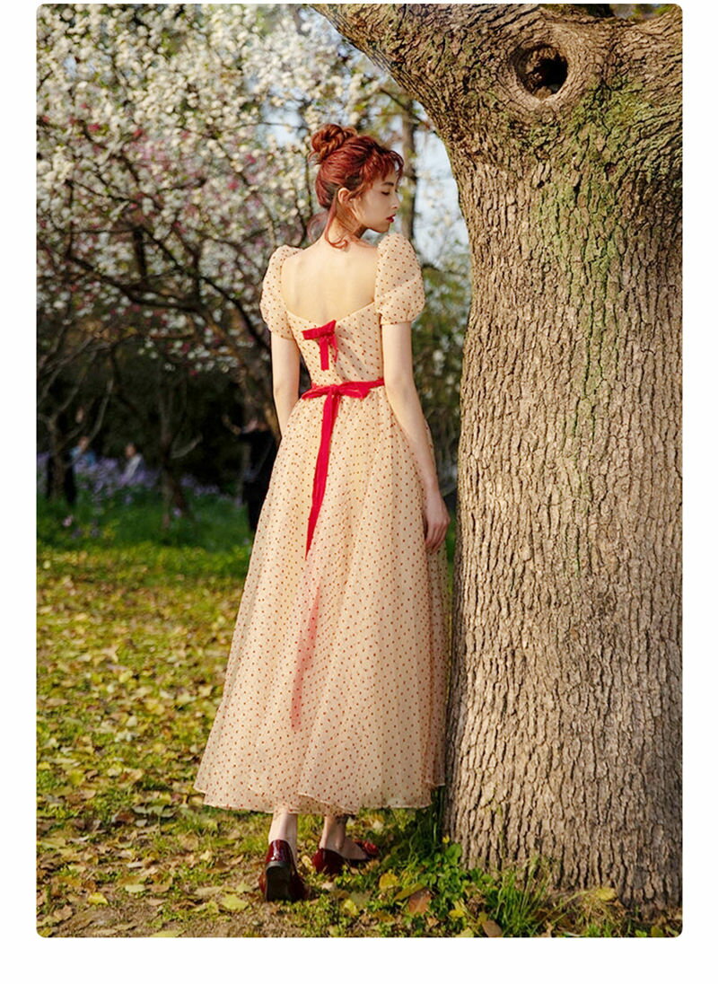 ウェディングドレス ウエディングドレス カラードレス カクテルドレス ロングドレス パーティードレス 発表会 演奏会 写真撮影 イブニングドレス 大人 ドット柄 水玉 前撮り レトロ ビンテージ風 結婚式 二次会 披露宴 コンサート 花嫁 後撮り ブライダル フォーマル