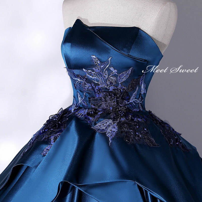 ウェディングドレス ウエディングドレス カラードレス ロングドレス 演奏会 イブニングドレス プリンセスラインドレス ステージドレス 舞台衣装 発表会ドレス コンサート コンクール 大人 ブルー ビスチェ 音楽会 袖なし ノースリーブ 結婚式 二次会 パーティードレス 披露宴