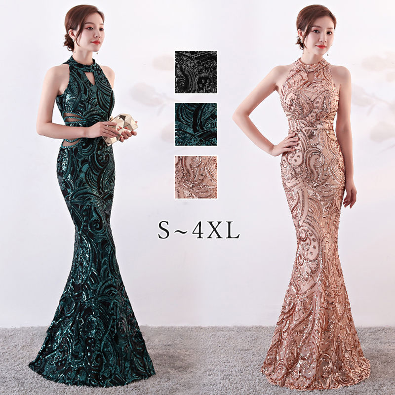 ウェディングドレス ウエディングドレス カラードレス マーメイドドレス マーメイドラインドレス パーティードレス イブニングドレス スパンコール カクテルドレス ファスナー フォーマル ホルターネック セクシー 大きいサイズ 演奏会 発表会 結婚式 二次会 コンサート
