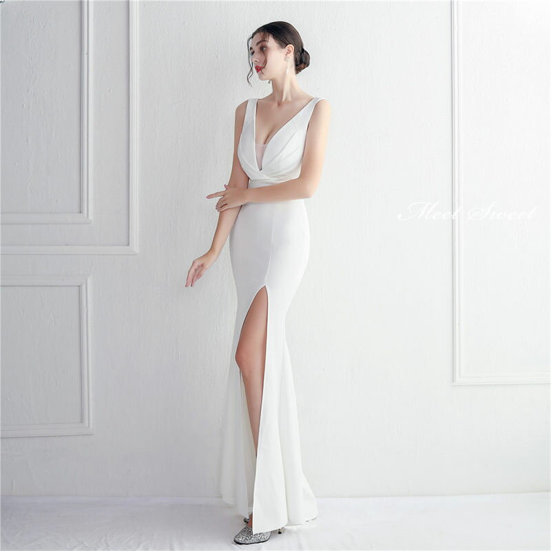 ウェディングドレス ウエディングドレス カラードレス マーメイドドレス マーメイドラインドレス パーティードレス イブニングドレス カクテルドレス ファスナー フォーマル ゲストドレス Vネック スリット セクシー 大きいサイズ 演奏会 発表会 結婚式 二次会 コンサート