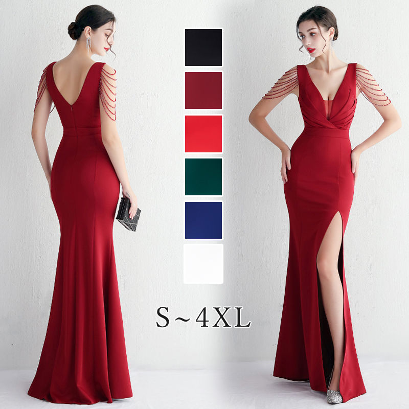 ウェディングドレス ウエディングドレス カラードレス マーメイドドレス マーメイドラインドレス パーティードレス イブニングドレス カクテルドレス ファスナー フォーマル ゲストドレス セクシー スリット 袖なし 大きいサイズ 演奏会 発表会 結婚式 二次会 コンサート