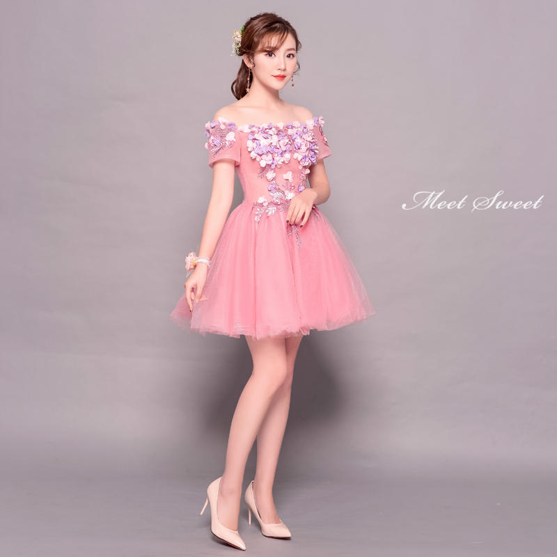 ウエディングドレス ミニドレス 二次会ドレス 花嫁 結婚式 演奏会 披露宴 ウェディングドレス パーティードレス プリンセス ふわふわスカート 編み上げ ゲストドレス ブルー ピンク 前撮り 後撮り 白ワンピース フォトウェディング wedding dress 海外挙式 小さいサイズ