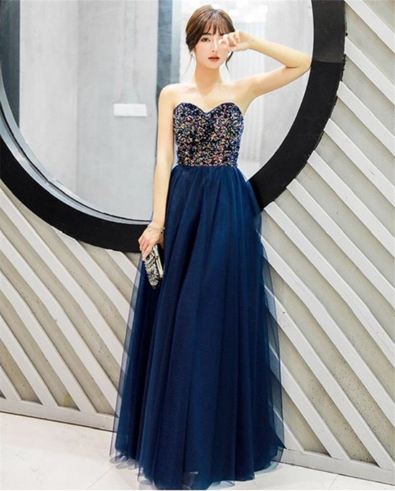 ウェディングドレス ウエディングドレス カラードレス パーティードレス 演奏会 発表会 イブニングドレス ビスチェドレス ネイビー スパンコール カクテルドレス 編み上げ 大人 おしゃれ ファッション 結婚式 二次会 披露宴 コンサート 花嫁 前撮り ブライダル フォーマル