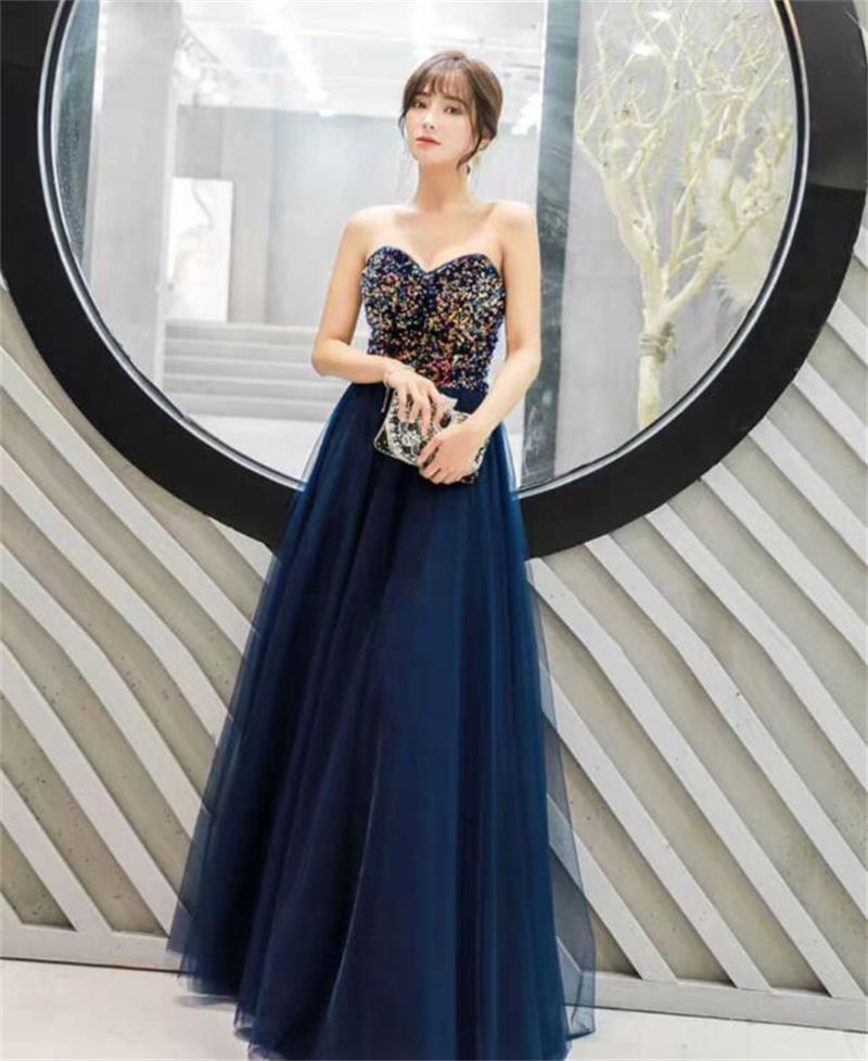 ウェディングドレス ウエディングドレス カラードレス パーティードレス 演奏会 発表会 イブニングドレス ビスチェドレス ネイビー スパンコール カクテルドレス 編み上げ 大人 おしゃれ ファッション 結婚式 二次会 披露宴 コンサート 花嫁 前撮り ブライダル フォーマル