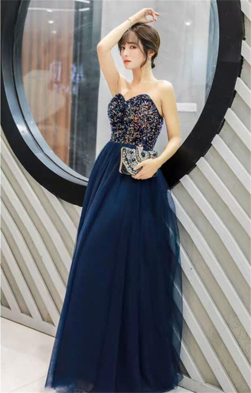 ウェディングドレス ウエディングドレス カラードレス パーティードレス 演奏会 発表会 イブニングドレス ビスチェドレス ネイビー スパンコール カクテルドレス 編み上げ 大人 おしゃれ ファッション 結婚式 二次会 披露宴 コンサート 花嫁 前撮り ブライダル フォーマル