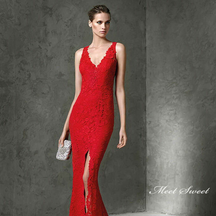 【マラソンP2倍×最大2000円クーポン 10/27 9:59まで】ウェディングドレス ウエディングドレス カラードレス 赤 Vネック スリット パーティードレス 結婚式 演奏会 イブニングドレス 二次会ドレス ウエディング マーメイドラインドレス ロングドレス 発表会ドレス 背中開き