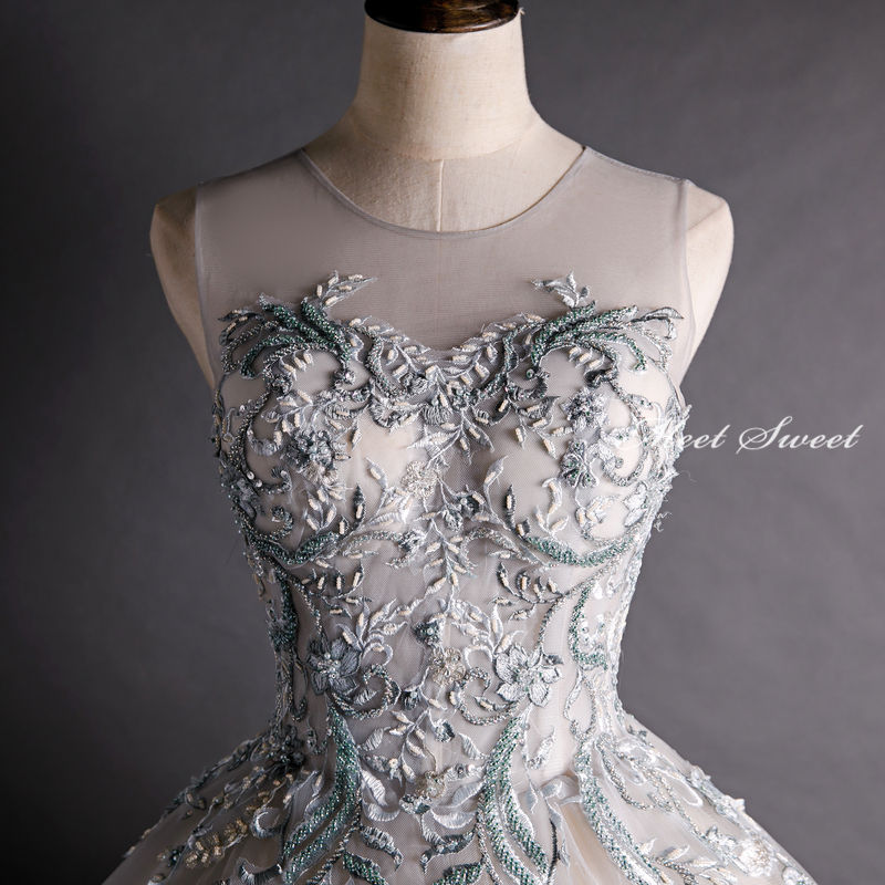 ウェディングドレス ウエディングドレス カラードレス ロングドレス ベージュ 結婚式 ロングドレス 演奏会 コンサート 二次会ドレス プリンセスラインドレス ステージ衣装 コンクール 刺繍レース 発表会 パーティードレス イブニングドレス 披露宴 花嫁 カクテルドレス