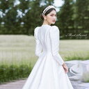 ウェディングドレス ウエディングドレス サテンドレス ホワイト 長袖 ロングスリーブ 花嫁ドレス 結婚式 二次会ドレス パーティードレス ブライダルドレス ロン...