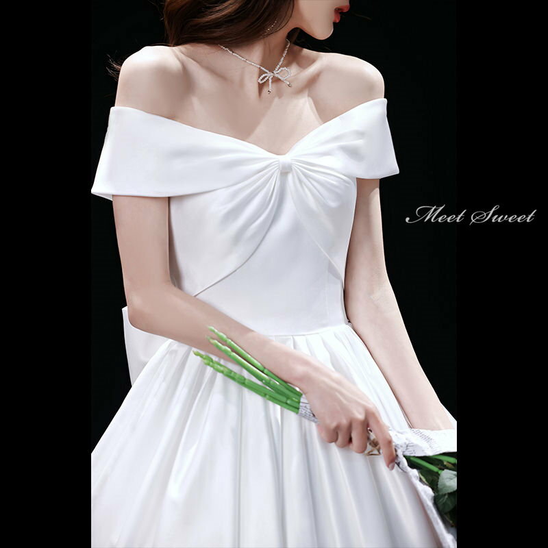 ウェディングドレス プリンセスラインドレス ホワイト ウエディングドレス オフショルダー 二次会ドレス パーティードレス ロング 披露宴 花嫁ドレス 結婚式 演奏会 前撮り ブライダルドレス エレガント 海外挙式 セミオーダー ボリューム クラシカル 王道 正統派 上品