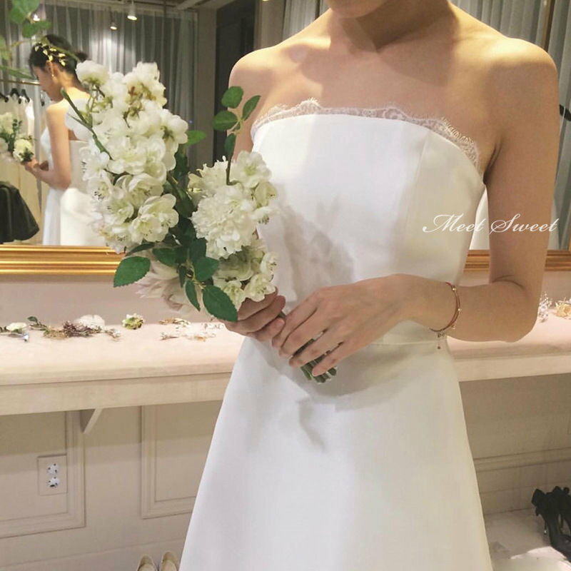 ウェディングドレス ウエディングドレス パーティードレス 結婚式 ミディアム丈 ビスチェ ベアトップ 袖なし ノースリーブ ブライダルドレス 二次会 花嫁ドレス 発表会 フォトウェディング リゾートウェディング 撮影 海外挙式 スレンダードレス 前撮り 披露宴 エレガント