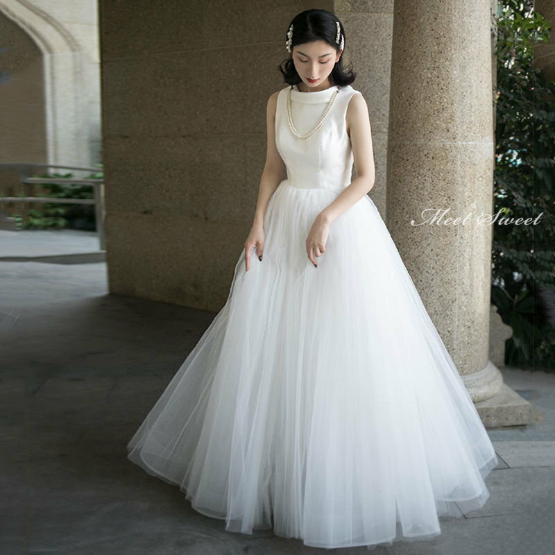 ウェディングドレス ウエディングドレス 袖なし ノースリーブ 白 オフホワイト 結婚式 Aラインドレス プリンセス 二次会ドレス ロングドレス 花嫁ドレス ブライダルドレス 大きいサイズ パーティードレス 海外挙式 演奏会 披露宴 チュール 前撮り エレガント セミオーダー