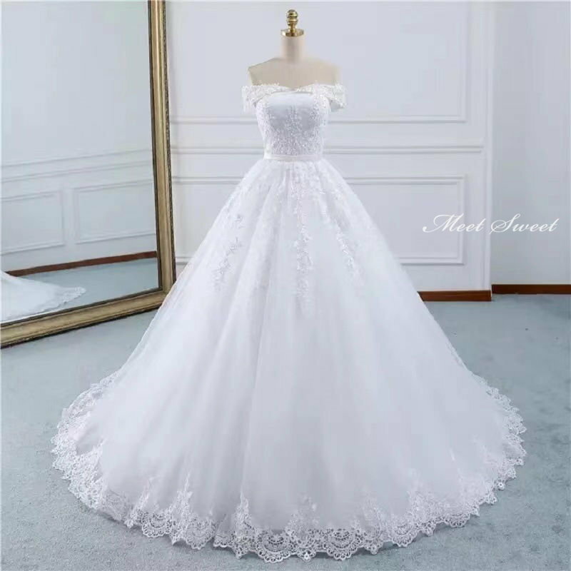 ウェディングドレス ウエディングドレス ロング丈 ロングドレス オフショルダー 結婚式 二次会ドレス
