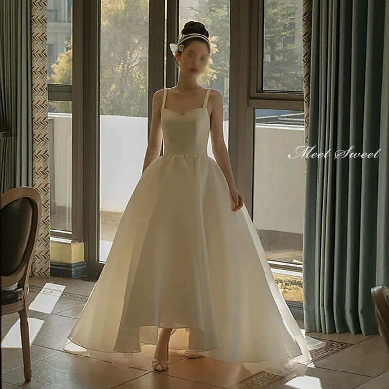 ウエディングドレス 二次会ドレス 花嫁 前撮り サテン ウェディングドレス 新婦 ロングドレス 結婚式 キャミソール 前短後長 シンプル リゾートドレス ワンピース ステージ 披露宴 ブライダルドレス エレガント 海外挙式 セミオーダー おしゃれ フォト婚 wedding dress