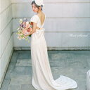 ウェディングドレス 新婦 ロングドレス 結婚式 ウエディングドレス 二次会ドレス 花嫁ドレス 前撮り エレガント サテン ホワイト シンプル リゾート バックレス オープンバック 後ろ姿 バックシャン バックリボン 披露宴 ブライダルドレス 海外挙式 セミオーダー おしゃれ