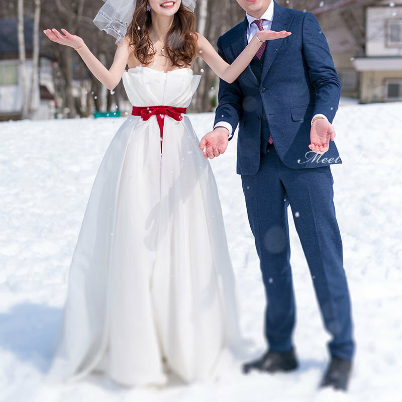 ウェディングドレス ロングドレス 結婚式 ビスチェ ベアトップ 袖なし ノースリーブ サッシュリボン ウエディングドレス 二次会ドレス 花嫁ドレス 前撮り Aラインドレス リゾート クリスマス 大人 写真撮影 披露宴 ブライダルドレス エレガント 海外挙式 セミオーダー