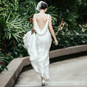 ウェディングドレス 新婦 ロングドレス 花嫁 ウエディングドレス 海外挙式 フォトウェディング バックレス オープンバック 後ろ姿 披露宴 二次会ドレス 結婚式 リゾート ブライダルドレス カジュアル 前撮り エレガント セミオーダー おしゃれ フォト婚 wedding dress
