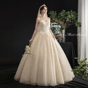 ウェディングドレス 花嫁ドレス 二次会ドレス ビスチェ ウエディングドレス 結婚式 ロング丈 ロングドレス プリンセスラインドレス シャンパン 海外挙式 披露宴 ブライダルドレス 編み上げ ベアトップ 袖なし 袖無し ノースリーブ 前撮り エレガント セミオーダー クラシカル