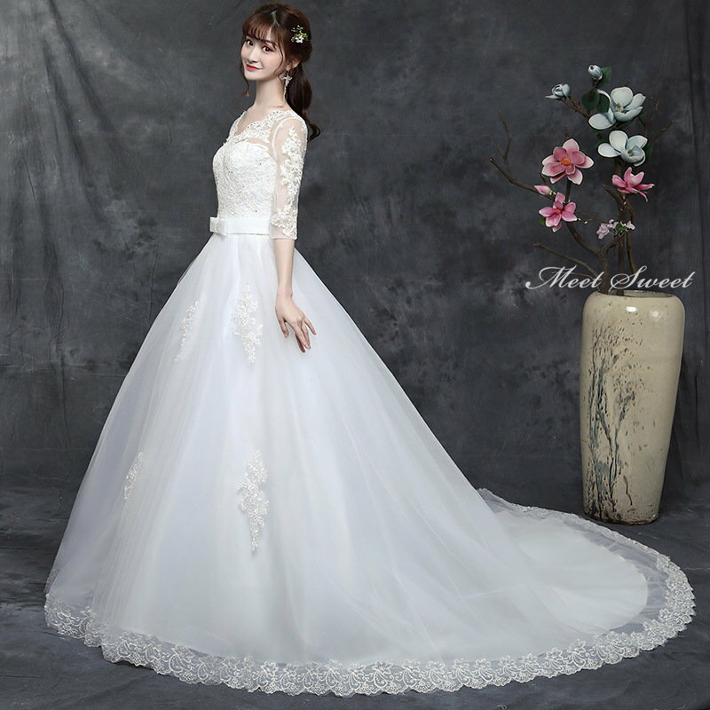 ウェディングドレス 花嫁ドレス 二次会ドレス 11サイズ ウエディングドレス 結婚式 ロング丈 ロングドレス プリンセスラインドレス トレーン 披露宴 レース 安い ブライダルドレス 大きいサイズ 前撮り エレガント 海外挙式 セミオーダー ボリューム クラシカル 王道 上品