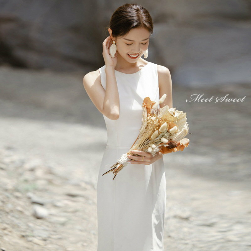 ウエディングドレス 花嫁 ウェディングドレス 結婚式 披露宴 二次会ドレス 2次会 前撮り オフホワイト 新婦 ロングドレス 海外挙式 ブライダルドレス スレンダーラインドレス リゾート エレガント セミオーダー おしゃれ エレガンス ホワイトドレス wedding dress