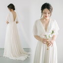 ウェディングドレス ウエディングドレス 二次会ドレス 結婚式 フレア袖 Vネック ブライダルドレス 新婦 ロングドレス 前撮り 海外挙式 花嫁 リゾート 記念撮影 マタニティ 大きいサイズ 披露宴 エレガント セミオーダー おしゃれ フォト婚 ホワイトドレス wedding dress