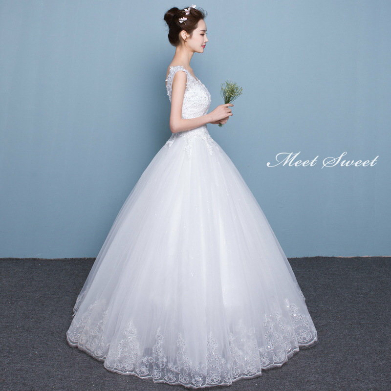 ウェディングドレス 二次会ドレス 結婚式 披露宴 ブライダルドレス ロング丈 ロングドレス Vネック 袖なし 袖無し ノースリーブ 花嫁ドレス ウエディングドレス プリンセスラインドレス オフホワイト 編み上げ 可愛い 前撮り エレガント 海外挙式 セミオーダー クラシカル