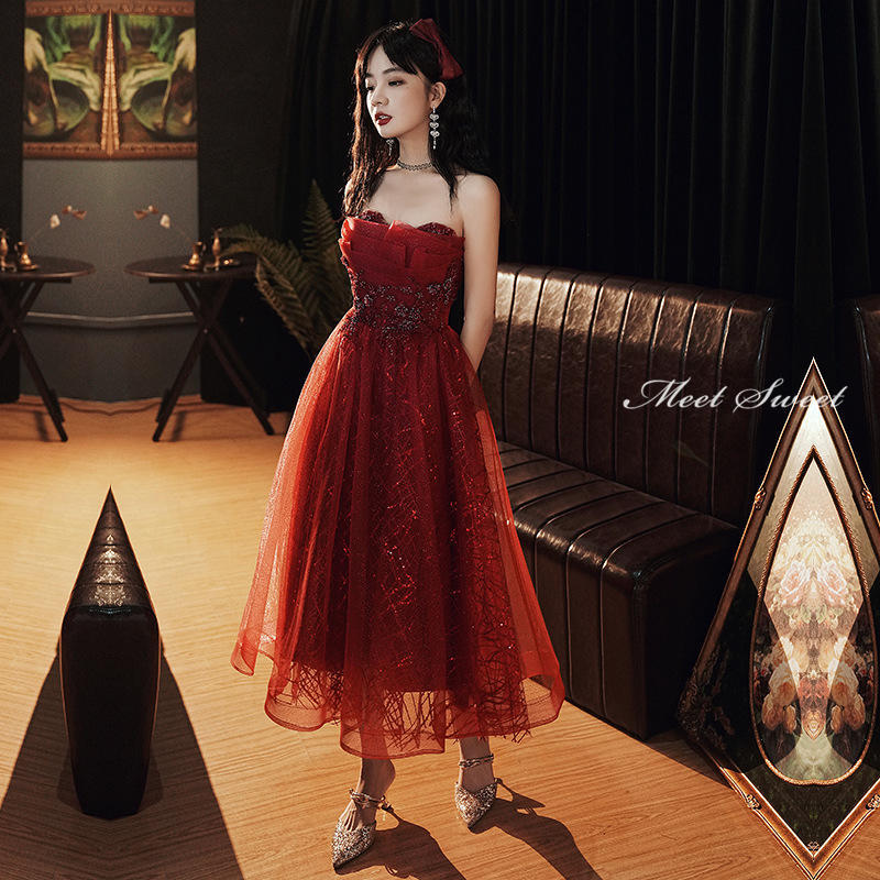 ウェディングドレス ウエディングドレス パーティードレス キャバドレス ミディアムドレス 安い カラードレス イブニングドレス ワンピ..