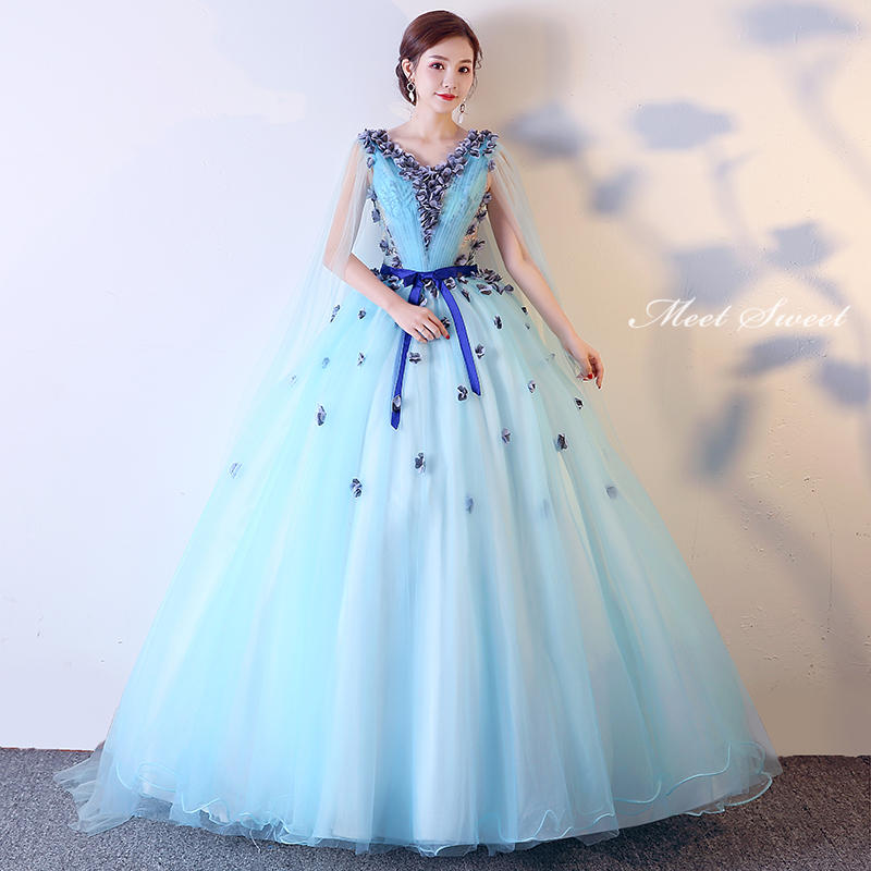 ウェディングドレス ウエディングドレス カラードレス 演奏会用ロングドレス 袖あり 結婚式 コンサート 二次会ドレス 舞台衣装 ステージ衣装 演奏会 披露宴 ブルー 声楽 二次会ドレス 成人式 青 ステージ衣装 発表会 パーティードレス イブニングドレス 花嫁 カクテルドレス