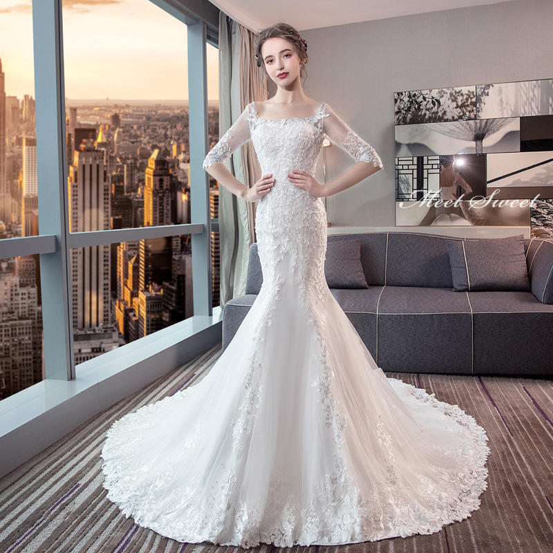 ウェディングドレス ウエディングドレス ロングドレス 花嫁 オフホワイト 二次会ドレス 結婚式 オフホワイト 大きいサイズ マーメイドラインドレス マーメイドドレス ウェディグドレス トレーン 披露宴 前撮り 後撮り フォトウェディング wedding dress 小さいサイズ 1.5次会