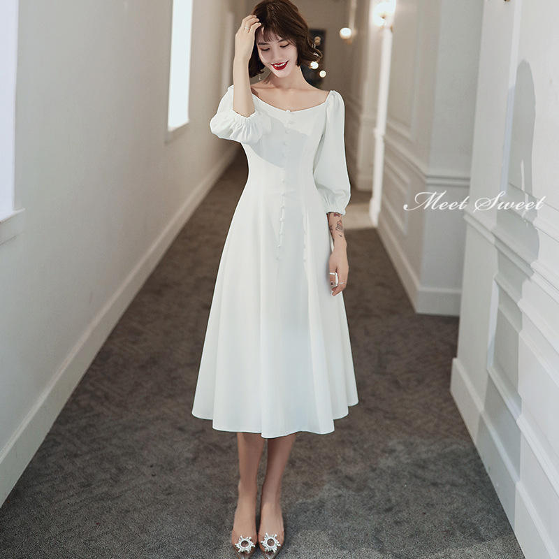 ウエディングドレス ウェディングドレス パーティードレス 結婚式 フォーマルドレス ミディアム丈 ブライダル 二次会ドレス 花嫁 発表会ドレス 入学式 入園式 卒業式 ワンピース ミモレ丈スカート 大きいサイズ 披露宴 前撮り 後撮り フォトウェディング wedding dress