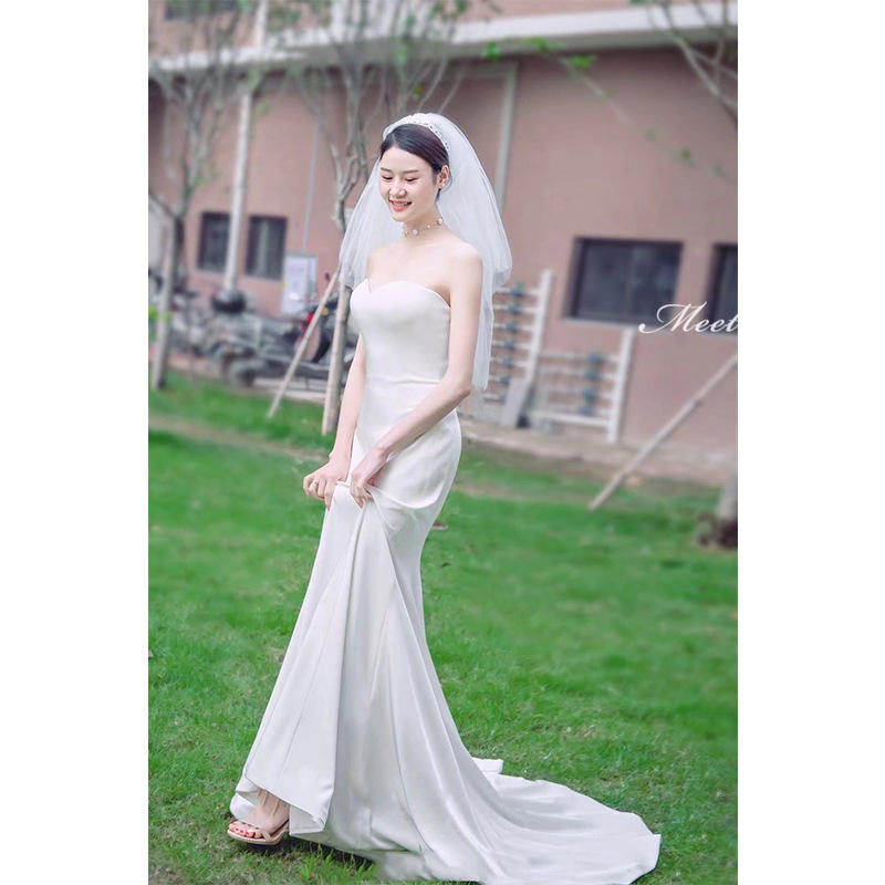 ウェディングドレス 可愛い マキシ丈スカート レース 結婚式 ノースリーブ 袖なし パーティードレス 二次会ドレス ビスチェ 前撮り 後撮り ウエディングドレス ウェディングフォト 披露宴 袖あり 袖付き 花嫁 フォトウェディング wedding dress 海外挙式 小さいサイズ