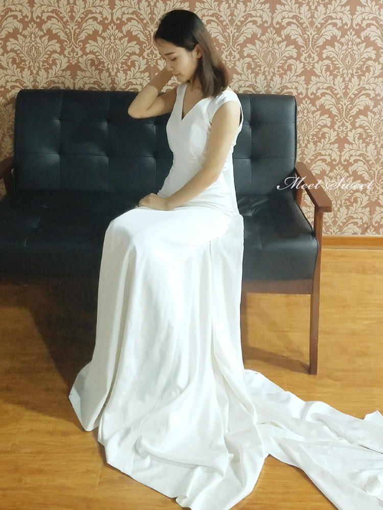 ウェディングドレス ウエディングドレス リボン 背中開き スレンダードレス ロング エレガント パーティードレス 前撮り 後撮り 披露宴 結婚式 挙式 二次会 花嫁 フォトウェディング wedding dress 海外挙式 小さいサイズ 1.5次会 フォト婚 大きいサイズ おしゃれ 安い