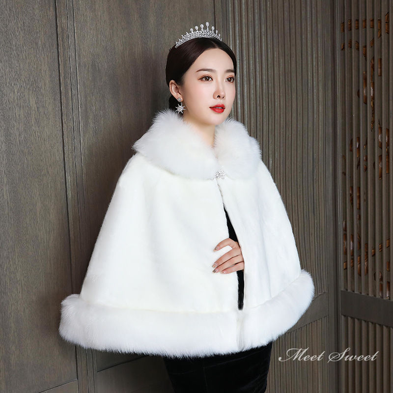 肩掛け ショール ファーポンチョ ストール 防寒 花嫁 ファー フォーマル 結婚式 ボレロ 二次会 披露宴 レディース ウエディング ブライダルケープ